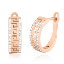 обзорное фото Серебряные серьги с фианитом 026247  Серьги с позолотой