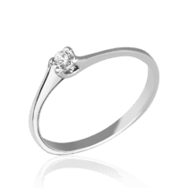 обзорное фото Золотое кольцо с бриллиантом 036027  Золотые кольца