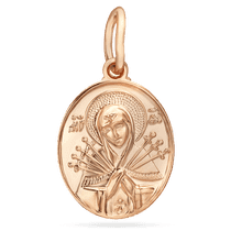 обзорное фото Золотая подвеска Икона Божией Матери Семистрельная 036842  Золотые подвески иконки