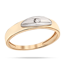 оглядове фото Каблучка з діамантом в комбінованому золоті 035517