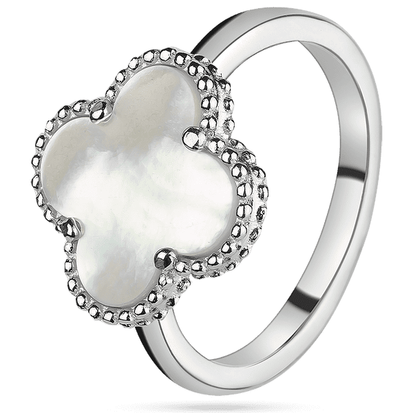Серебряное кольцо с перламутром Клевер 925 пробы 039362 детальное изображение ювелирного изделия Серебряные кольца со вставками
