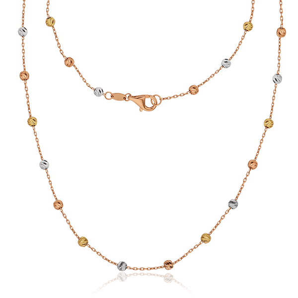 Золотая цепочка на шею с бусинами 032442 детальное изображение ювелирного изделия Золотое колье без камней