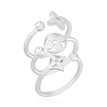 обзорное фото Серебряное кольцо в стиле "Louis Vuitton" с фианитом 024676 Серебряные кольца с фианитом обзорное фото Серебряное кольцо в стиле "Louis Vuitton" с фианитом 024676  Серебряные кольца с фианитом