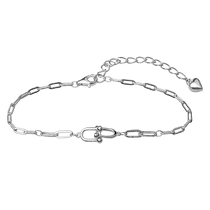 обзорное фото Стильный серебряный браслет без вставок 925 пробы с дополнительной цепочкой 039741 Серебряные женские браслеты обзорное фото Стильный серебряный браслет без вставок 925 пробы с дополнительной цепочкой 039741  Серебряные женские браслеты