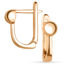 обзорное фото Серьги из красного золота без камней 037079 Серьги без камней обзорное фото Серьги из красного золота без камней 037079  Серьги без камней