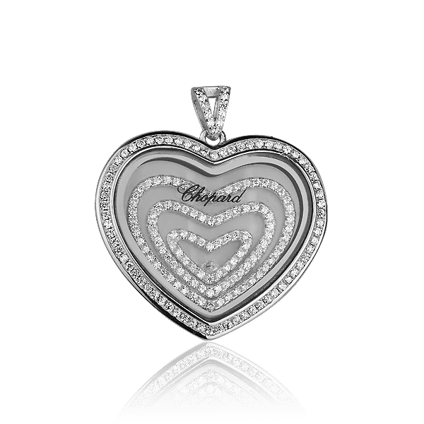 Серебряный подвес с фианитами в стиле Chopard  Серебряный подвес с фианитами в стиле Chopard