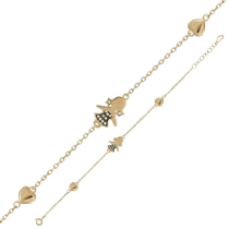 обзорное фото Золотой браслет на руку Девочка и сердце 033785  Золотые браслеты