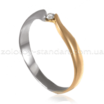 обзорное фото Золотое кольцо с бриллиантом s10274  Золотые кольца для помолвки с бриллиантом