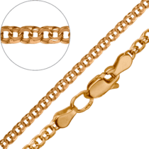 обзорное фото Литой браслет Бисмарк из красного золота без вставок 027870  Золотой браслет Бисмарк