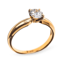 обзорное фото Золотое кольцо с бриллиантом R0561  Золотые кольца для помолвки с бриллиантом