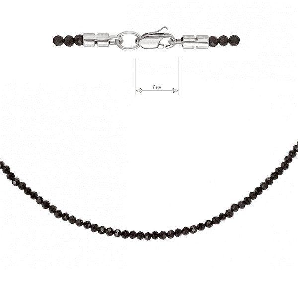 Колье с черным агатом с застежкой из белого золота Колье с черным агатом с застежкой из белого золота