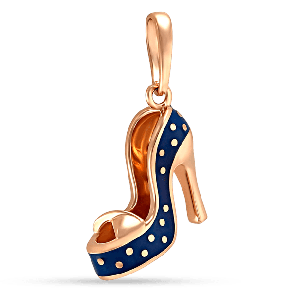 Золотой подвес туфелька с эмалью 029205 детальное изображение ювелирного изделия Золотой кулон Туфелька