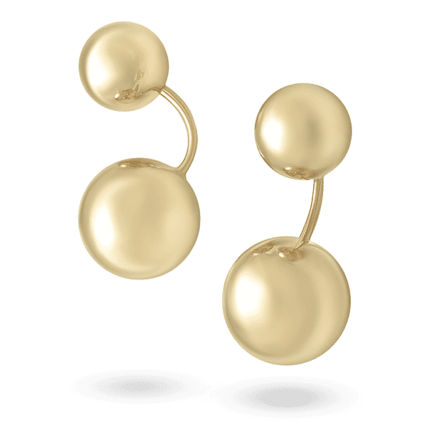 Серьги глянцевые шарики, желтое золото (лимонное) 040858 детальное изображение ювелирного изделия Золотые серьги без вставок Серьги глянцевые шарики, желтое золото (лимонное) 040858 детальное изображение ювелирного изделия Золотые серьги без вставок