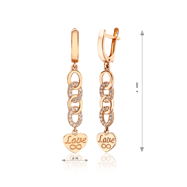 серьги подвески в стиле тифани с фианитами серьги подвески в стиле тифани с фианитами