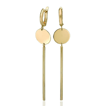 обзорное фото Золотые серьги в желтом золоте геометрической формы без вставок 033806  Золотые серьги