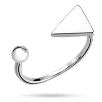 обзорное фото Серебряное кольцо с шариком и треугольником без вставок 040212  Серебряные кольца без вставок
