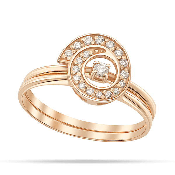 Раздельное золотое кольцо с камешком на одном и бриллиантами по спирали вокруг него на другом 040320 детальное изображение ювелирного изделия Золотые кольца с бриллиантами Раздельное золотое кольцо с камешком на одном и бриллиантами по спирали вокруг него на другом 040320 детальное изображение ювелирного изделия Золотые кольца с бриллиантами