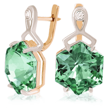 обзорное фото Золотые серьги с кварцем 023434 Золотые серьги с кварцем обзорное фото Золотые серьги с кварцем 023434  Золотые серьги с кварцем