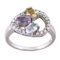 обзорное фото Серебряное кольцо с топазом is1205  Серебряные кольца
