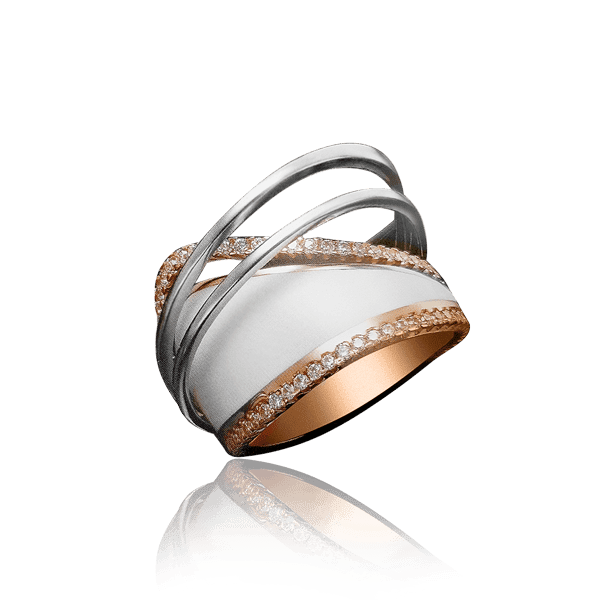 Золотое кольцо с белой эмалью и фианитами 030846 детальное изображение ювелирного изделия Эксклюзивные кольца из золота Золотое кольцо с белой эмалью и фианитами 030846 детальное изображение ювелирного изделия Эксклюзивные кольца из золота