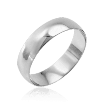 обзорное фото Классическое обручальное кольцо гладкое из белого золота 036741  Золотые кольца