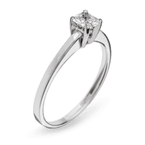 обзорное фото Кольцо из белого золота с бриллиантом R0284  Золотые кольца для помолвки с бриллиантом