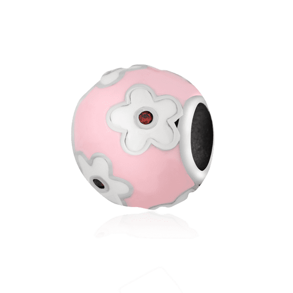 Серебряный подвес-шарм Цветы с эмалью и фианитом 024971 детальное изображение ювелирного изделия Серебряные подвесы-шармы (бусины) Серебряный подвес-шарм Цветы с эмалью и фианитом 024971 детальное изображение ювелирного изделия Серебряные подвесы-шармы (бусины)