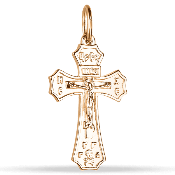 Хрест в червоному золоті з розп'яттям Спаси та Збережи 585 проби 038869 детальне зображення ювелірного виробу Хрест в червоному золоті з розп'яттям Спаси та Збережи 585 проби 038869 детальне зображення ювелірного виробу