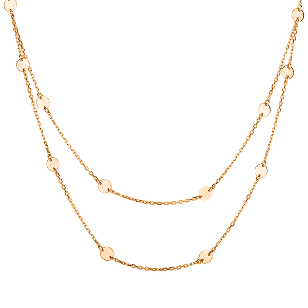 Золотое двойное колье с монетками "Elis" 038105 детальное изображение ювелирного изделия Золотое колье без камней Золотое двойное колье с монетками "Elis" 038105 детальное изображение ювелирного изделия Золотое колье без камней