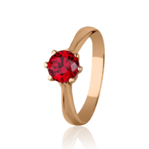 обзорное фото Кольцо в красном золоте с рубином 026370  Золотые кольца с рубином