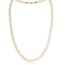 обзорное фото Золотое ожерелье с жемчугом 036865 Золотые цепочки обзорное фото Золотое ожерелье с жемчугом 036865  Золотые цепочки
