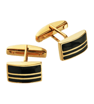 обзорное фото Золотые запонки для рубашки с эмалью 026484 Золотые запонки обзорное фото Золотые запонки для рубашки с эмалью 026484  Золотые запонки