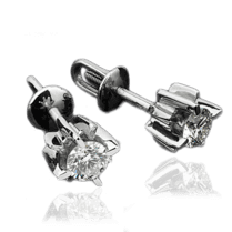 обзорное фото Серьги из белого золота с бриллиантами 023141  Золотые серьги с бриллиантами