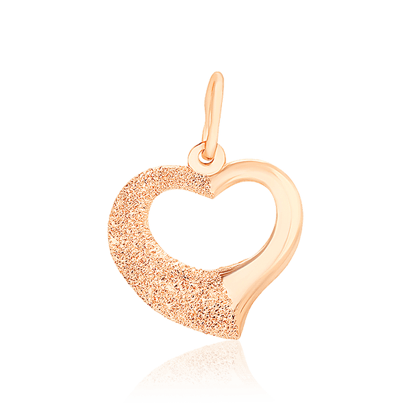 Золотой кулончик Сердце рельефное 033847 детальное изображение ювелирного изделия Золотые подвески