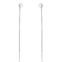 оглядове фото Срібні сережки - протяжки Монетки без вставок родовані 039574