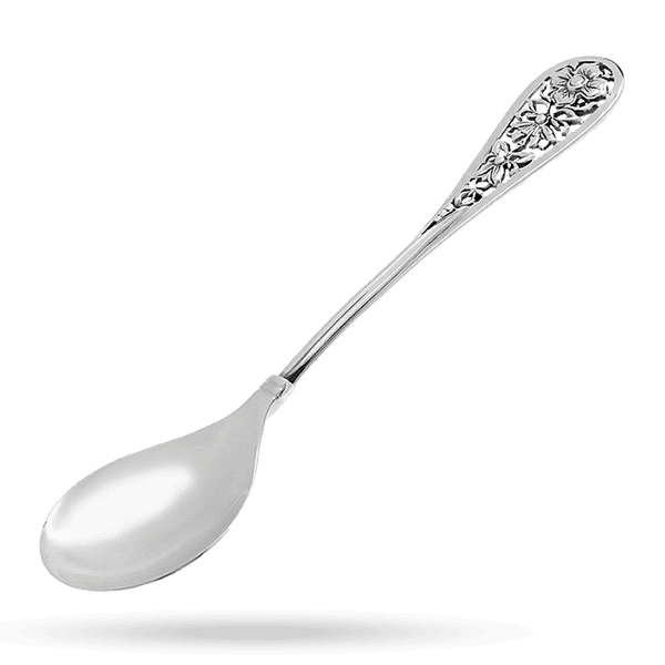 Серебряная десертная ложка Полянка 030170 детальное изображение ювелирного изделия Серебряные ложки Серебряная десертная ложка Полянка 030170 детальное изображение ювелирного изделия Серебряные ложки