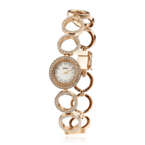 обзорное фото Часы женские наручные золотые с камнями 036126  Женские золотые часы