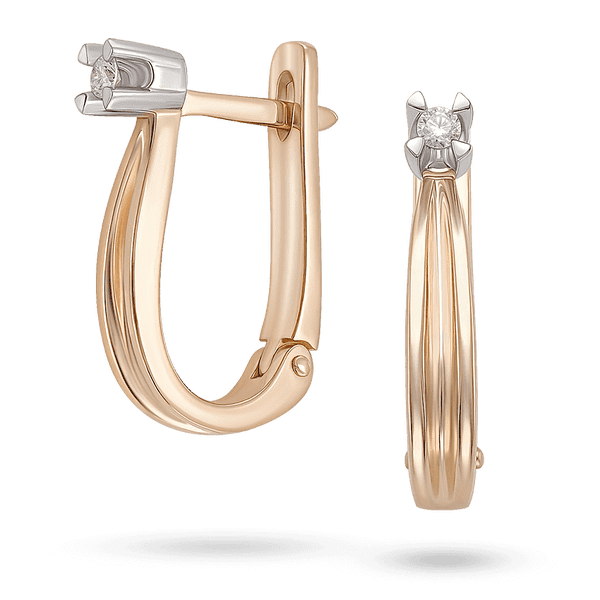 Золотые серьги с плавными вогнутыми линиями с бриллиантом, закрепленным в верхней части 0403 детальное изображение ювелирного изделия Золотые серьги с бриллиантами Золотые серьги с плавными вогнутыми линиями с бриллиантом, закрепленным в верхней части 0403 детальное изображение ювелирного изделия Золотые серьги с бриллиантами
