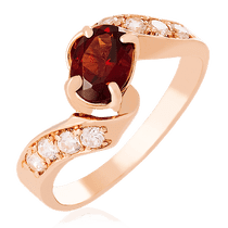 обзорное фото Золотое кольцо с гранатом 023915 Золотые кольца с гранатом обзорное фото Золотое кольцо с гранатом 023915  Золотые кольца с гранатом