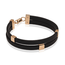 обзорное фото Каучуковый браслет с золотым замком пластинами 028511 Золотые браслеты с каучуком обзорное фото Каучуковый браслет с золотым замком пластинами 028511  Золотые браслеты с каучуком