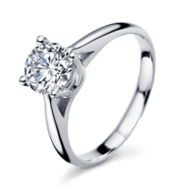 обзорное фото Помолвочное кольцо с бриллиантом из белого золота 024496  Золотые кольца для помолвки с бриллиантом