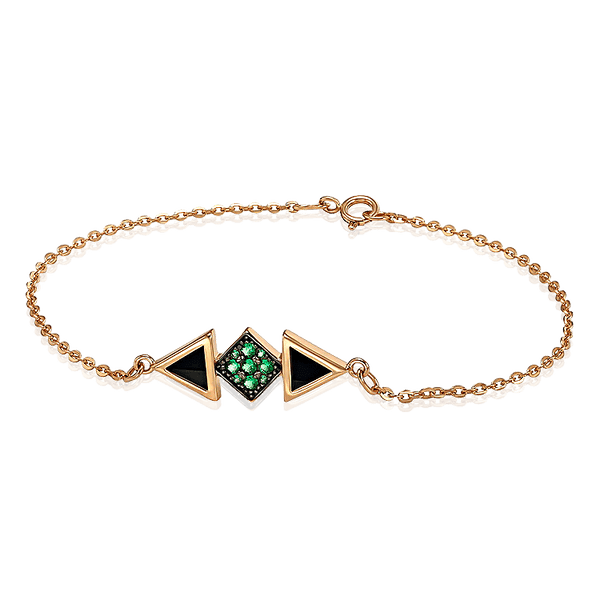 Золотой браслет в геометрическом дизайне с агатом и фианитами 034109 детальное изображение ювелирного изделия Золотые браслеты Золотой браслет в геометрическом дизайне с агатом и фианитами 034109 детальное изображение ювелирного изделия Золотые браслеты