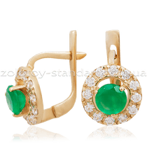 обзорное фото Серьги золотые с зеленым кварцем 567726 Золотые серьги с кварцем обзорное фото Серьги золотые с зеленым кварцем 567726  Золотые серьги с кварцем