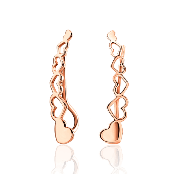 серьги каффы сердечки серьги каффы сердечки