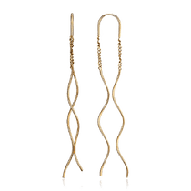 обзорное фото Золотые серьги протяжки Спирали 035086  Золотые серьги