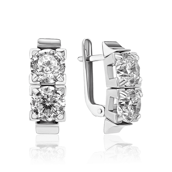 Сережки из белого золота 585 пробы с английским замком 035387 детальное изображение ювелирного изделия Золотые серьги Сережки из белого золота 585 пробы с английским замком 035387 детальное изображение ювелирного изделия Золотые серьги