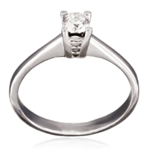 обзорное фото Кольцо из белого золота с бриллиантом 024084  Золотые кольца для помолвки с бриллиантом