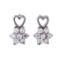 обзорное фото Серебряные серьги с цирконием 18681  Серебряные серьги с камнями