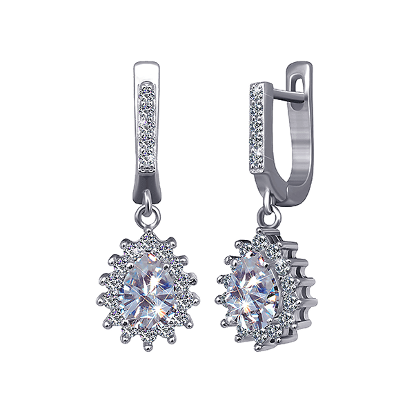 Серебряные серьги СК2Ф/429 детальное изображение ювелирного изделия Серебряные серьги с камнями