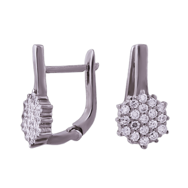 Серебряные серьги с цирконием 10624 детальное изображение ювелирного изделия Серебряные серьги с камнями Серебряные серьги с цирконием 10624 детальное изображение ювелирного изделия Серебряные серьги с камнями